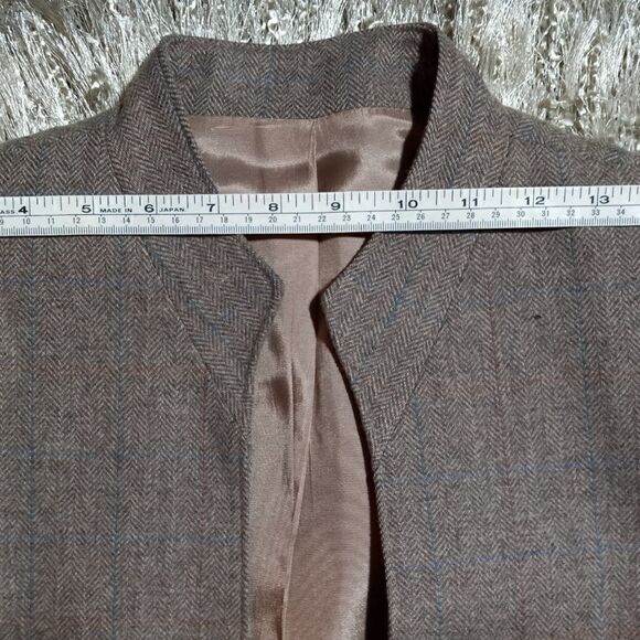 Vintage 60s Wool Skirt Suit SIZE 3/4 BROWN LINED - Picture 13 of 16